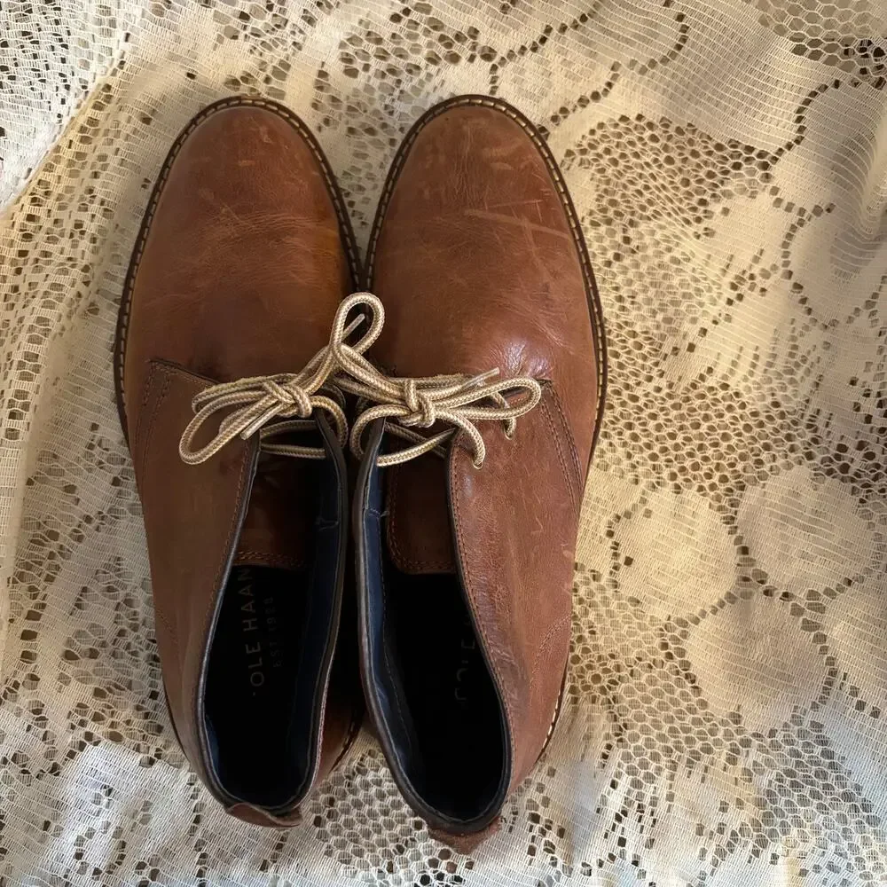 Cole Haan ZeroGrand Men's US 8.5 M Brown Leather Chukka Boots